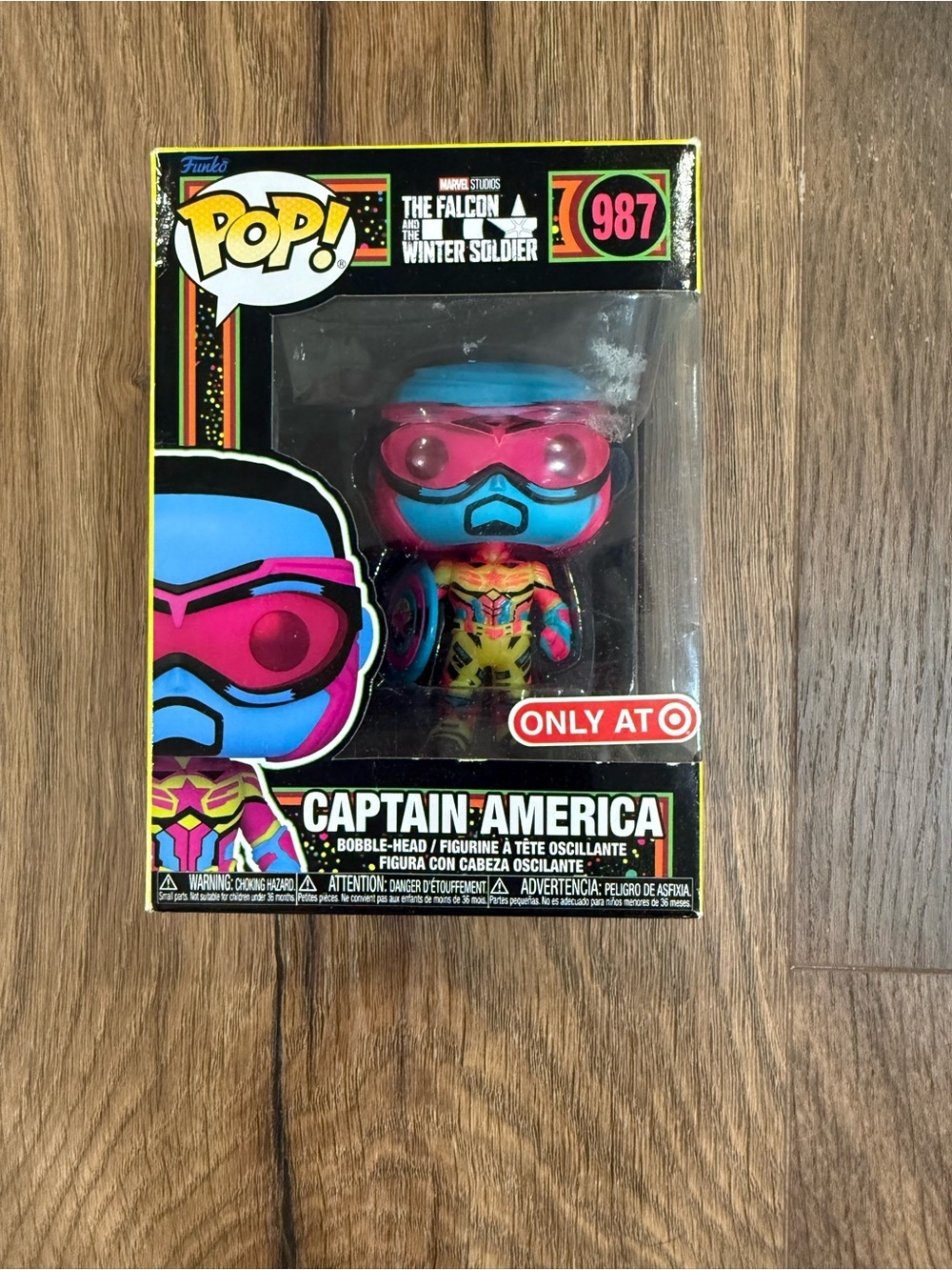Funko Neon Multicolor Marvel Captain America Box Art
